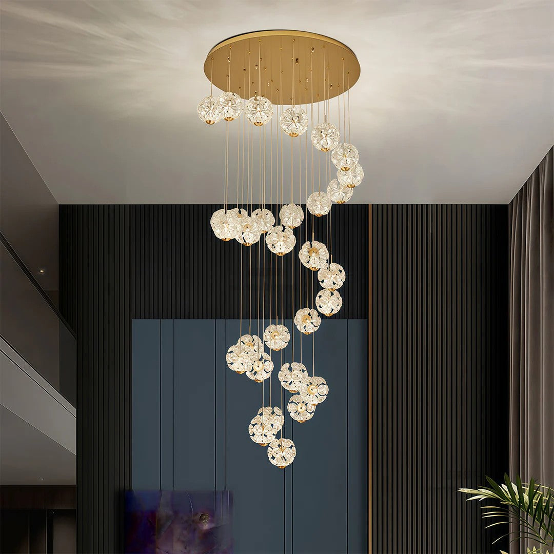 Staircase Crystal Chandelier Modern Luxury High Ceiling Light - XYlight