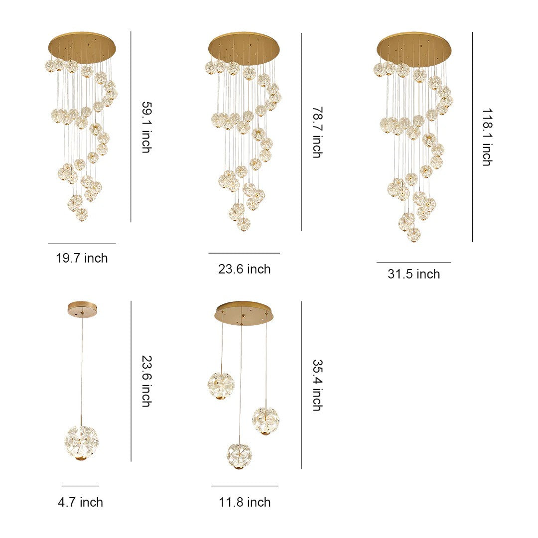 Staircase Crystal Chandelier Modern Luxury High Ceiling Light - XYlight