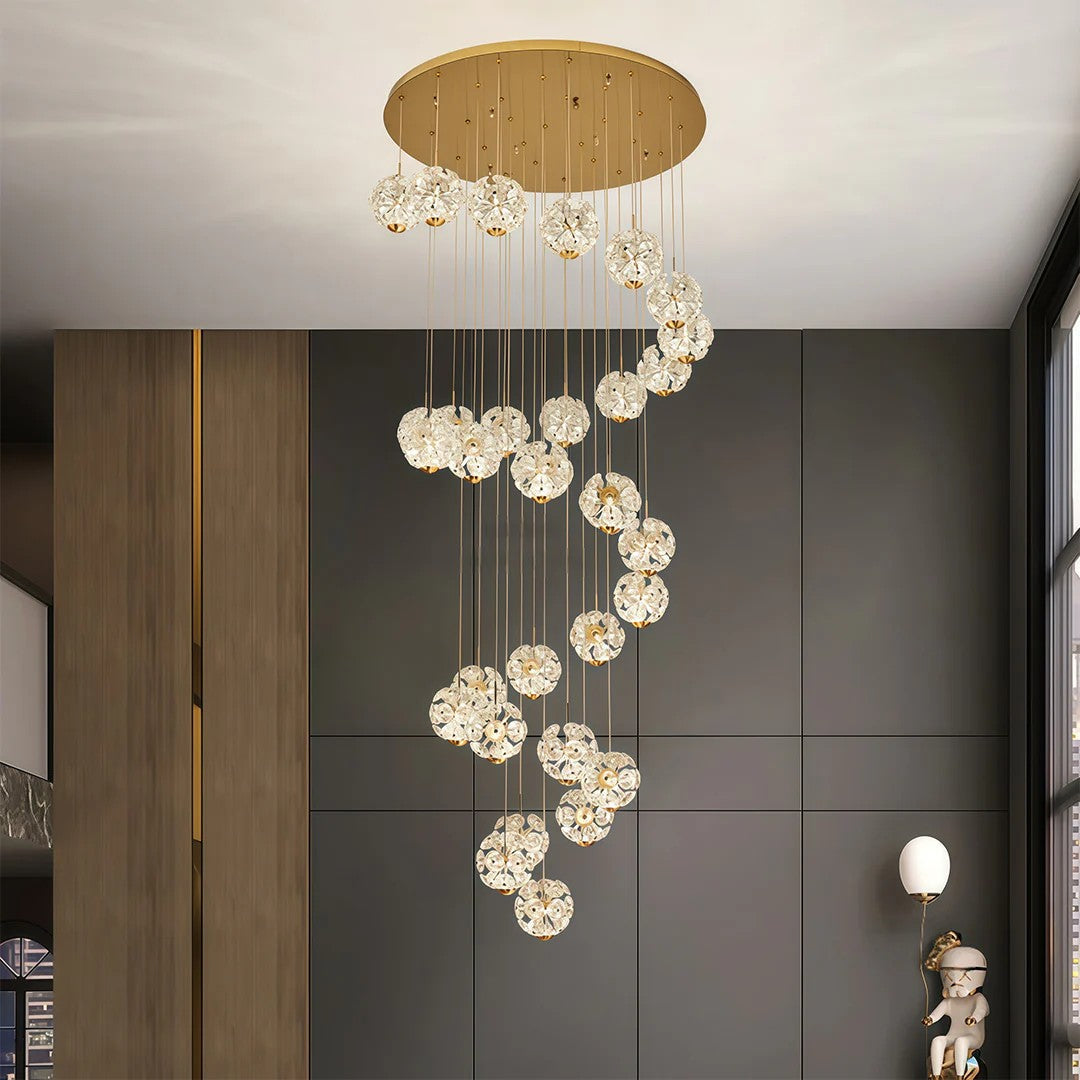 Staircase Crystal Chandelier Modern Luxury High Ceiling Light - XYlight