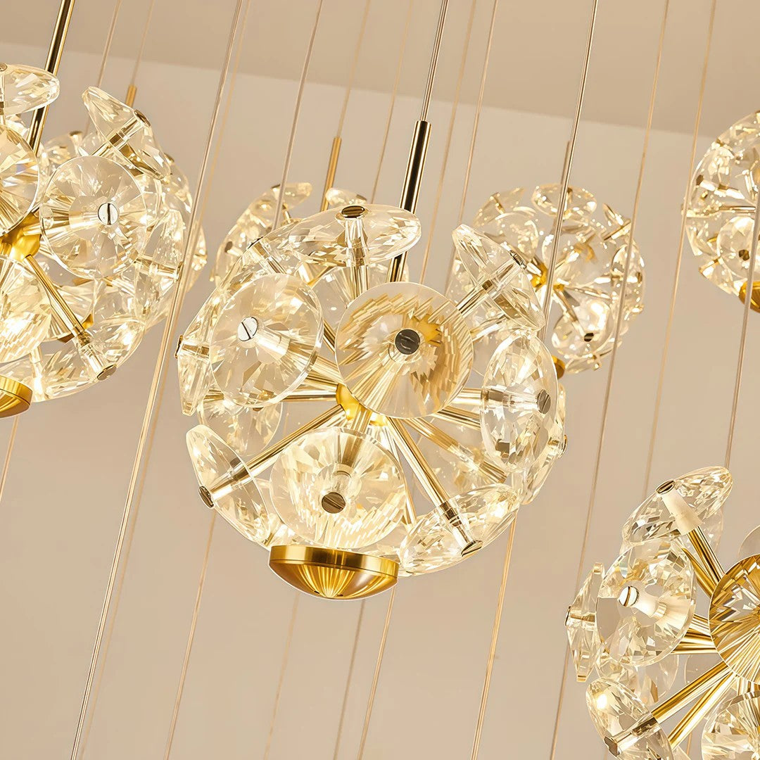 Staircase Crystal Chandelier Modern Luxury High Ceiling Light - XYlight