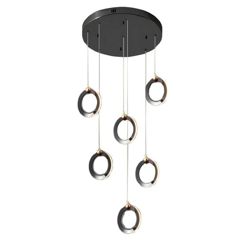 Staircase Lighting Chandelier LED Ring Cluster Rotating Ceiling Light