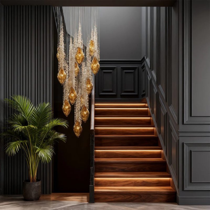 Stairway Chandelier Artistic Crystal Ceiling Light