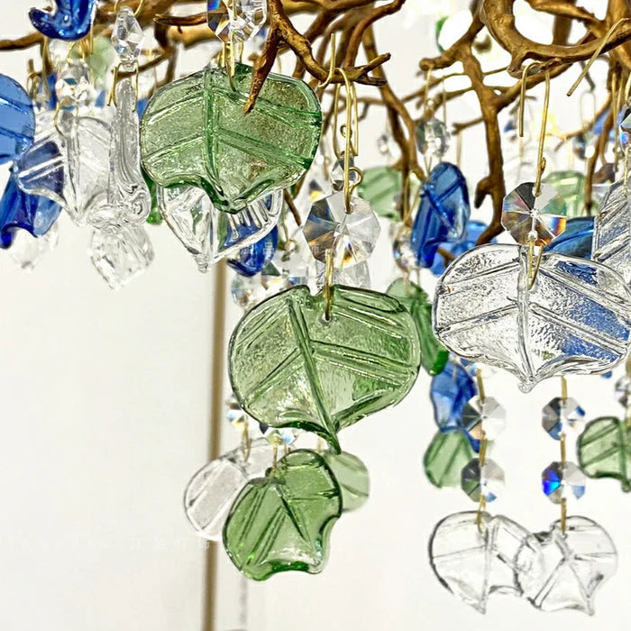 Stylish Colored Glaze Flower Crystal Chandelier - XYlight