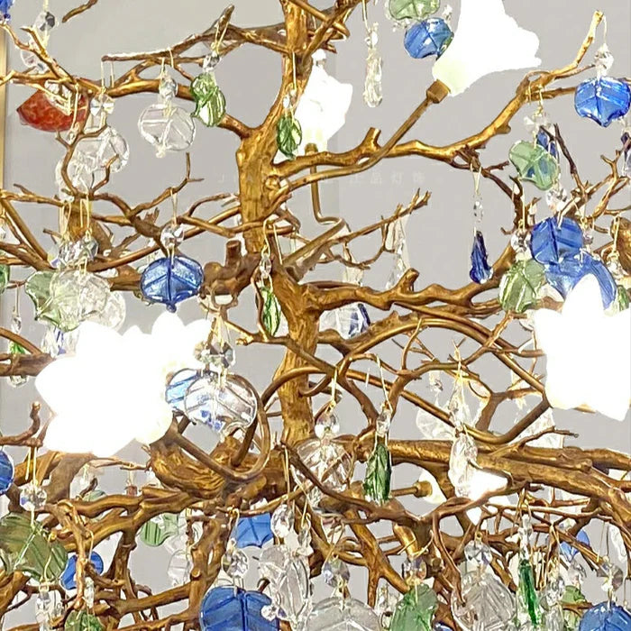 Stylish Colored Glaze Flower Crystal Chandelier - XYlight