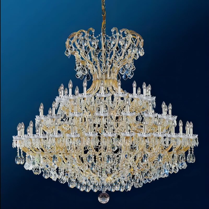 Teralven 84-Inch Traditional 72-Light Extra-Large Crystal Chandelier for Wedding Halls
