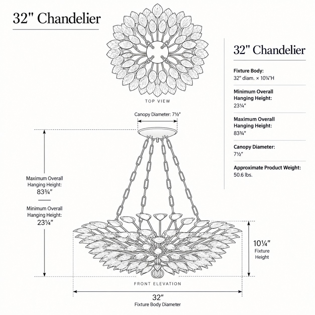 Vittoria Transparent Functional Design Chandelier - XYlight