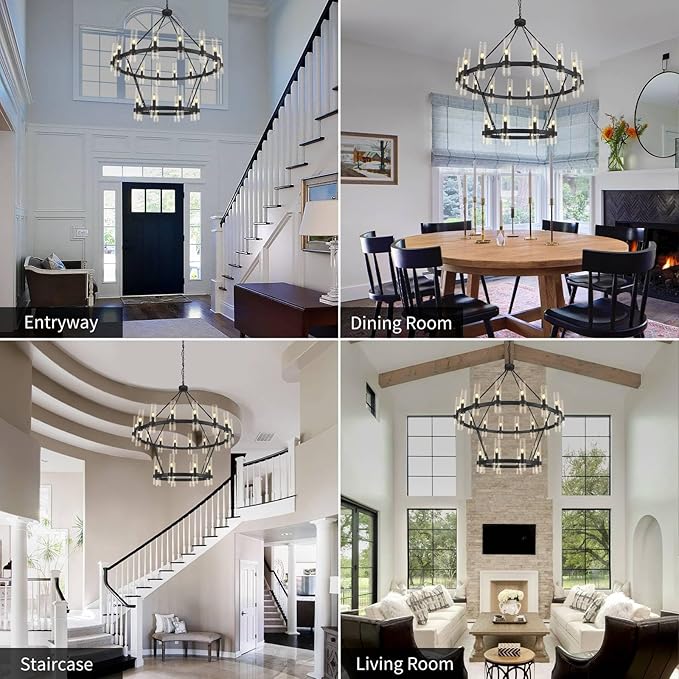 Wagon Wheel Chandelier 2 Tier - XYlight
