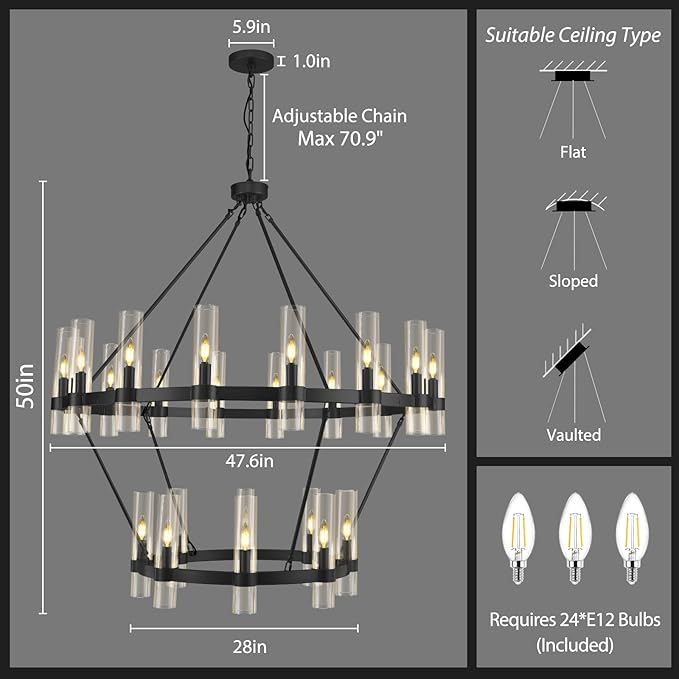 Wagon Wheel Chandelier 2 Tier - XYlight