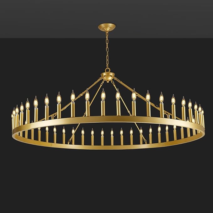 Wagon Wheel Chandelier with Candle Shade - XYlight