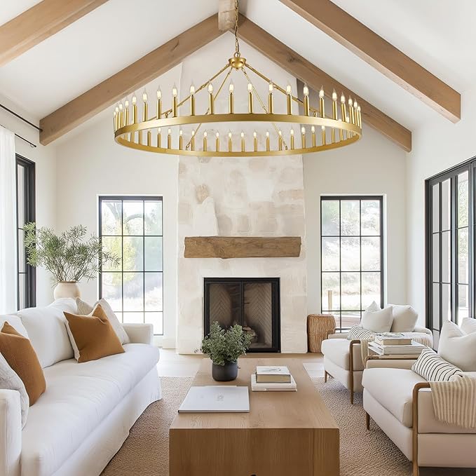 Wagon Wheel Chandelier with Candle Shade - XYlight