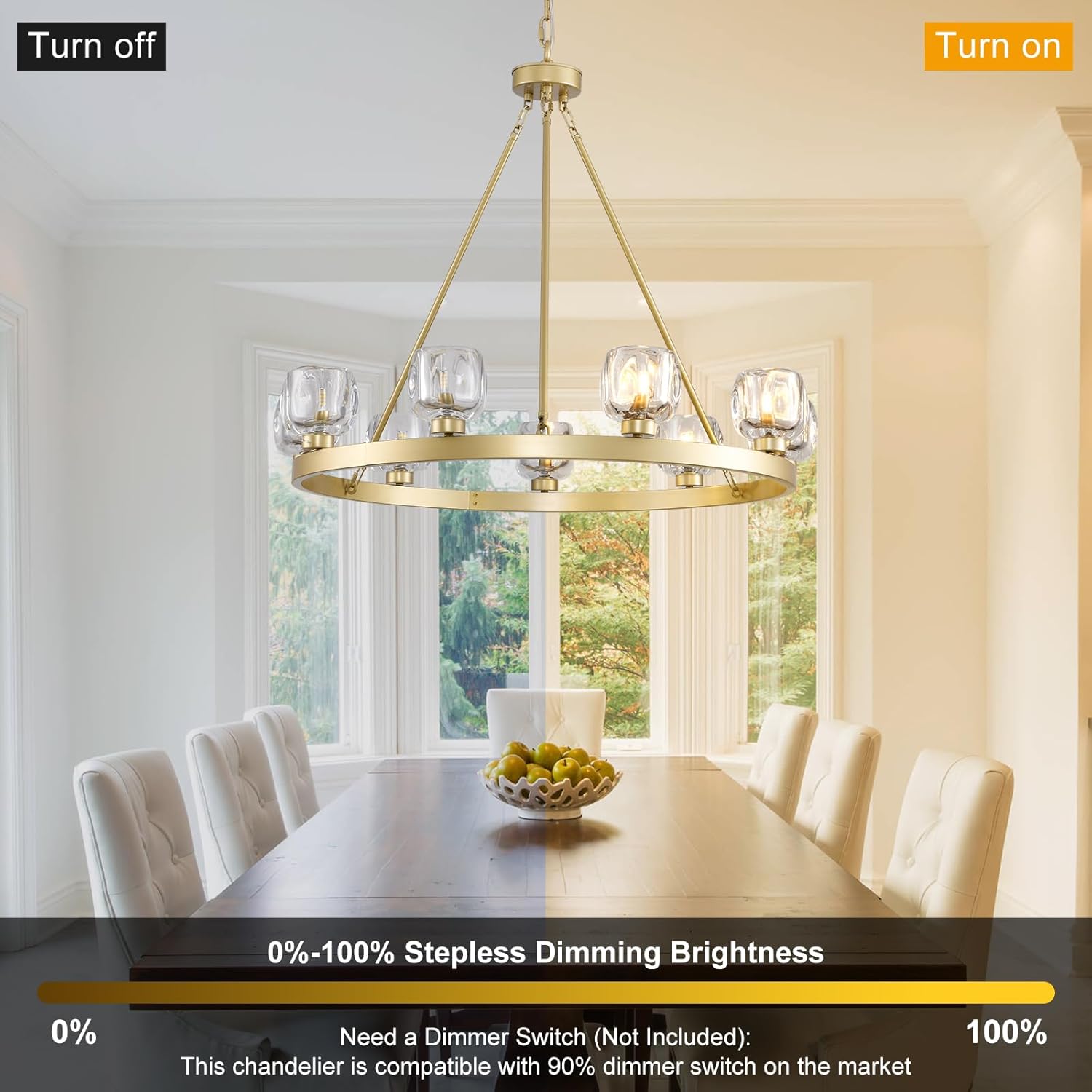Wagon Wheel Crystal Round Chandelier - XYlight