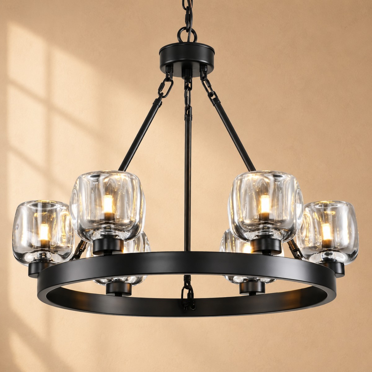 Wagon Wheel Crystal Round Chandelier - XYlight
