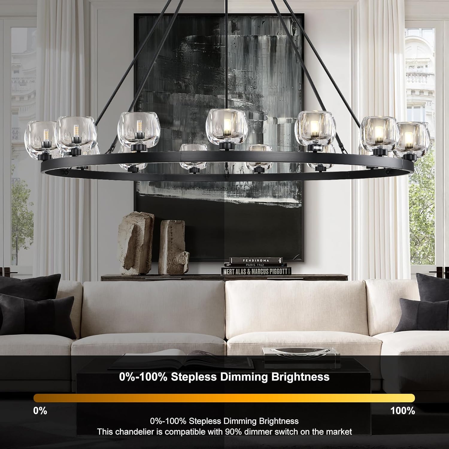Wagon Wheel Crystal Round Chandelier - XYlight