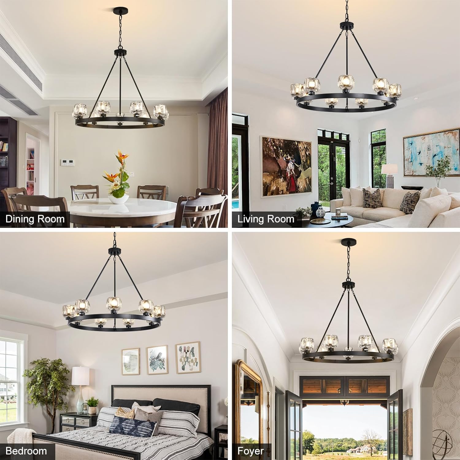 Wagon Wheel Crystal Round Chandelier - XYlight