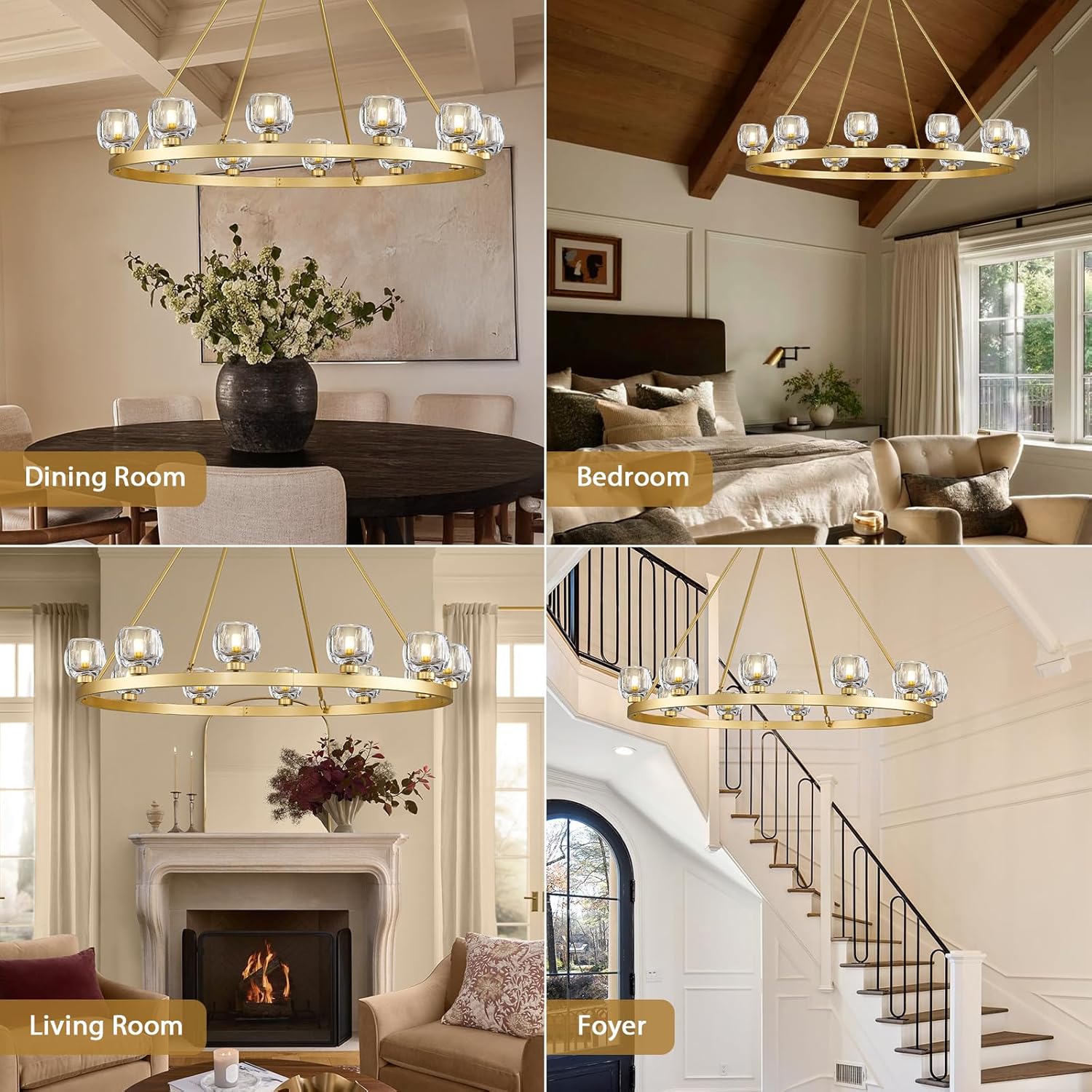 Wagon Wheel Crystal Round Chandelier - XYlight