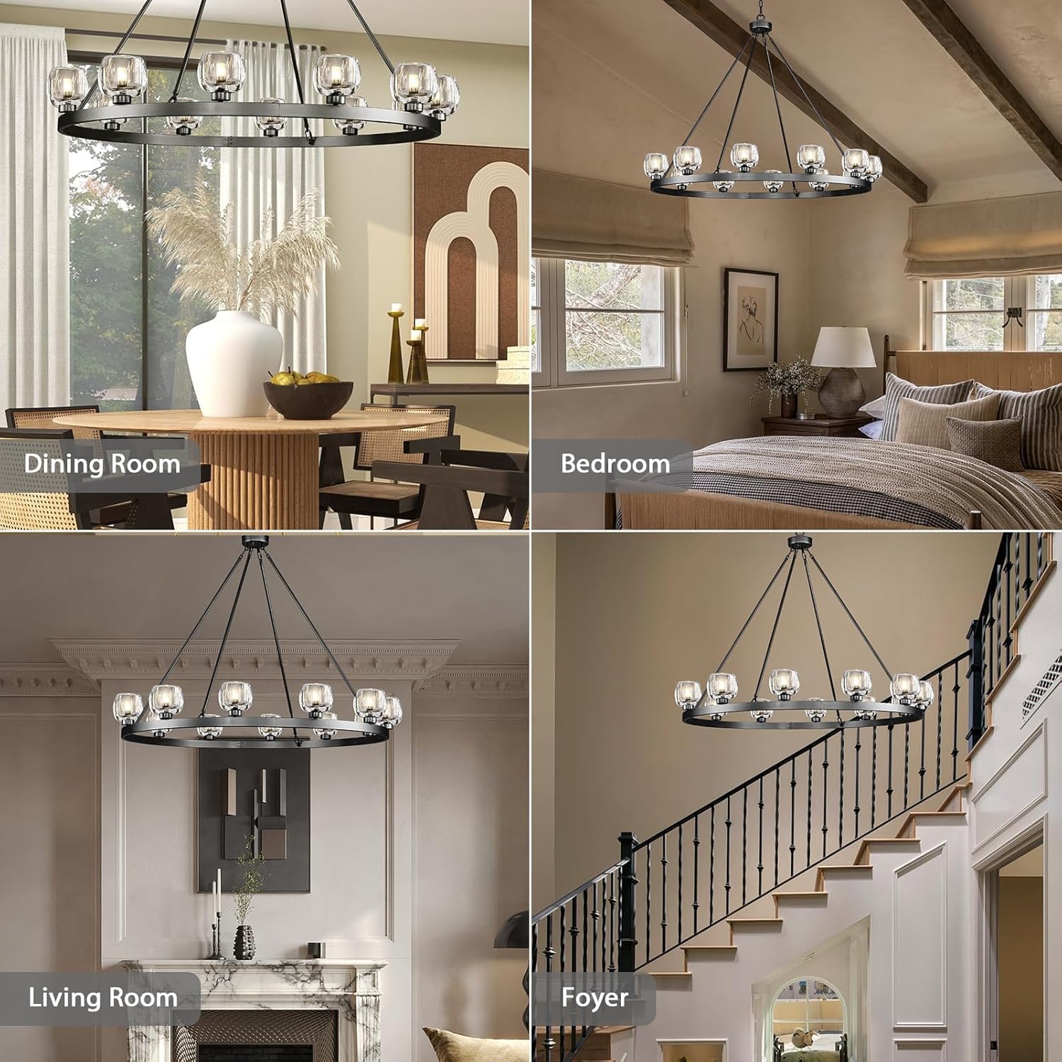 Wagon Wheel Crystal Round Chandelier - XYlight