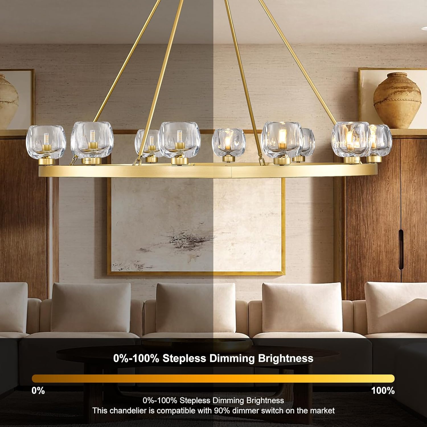 Wagon Wheel Crystal Round Chandelier - XYlight