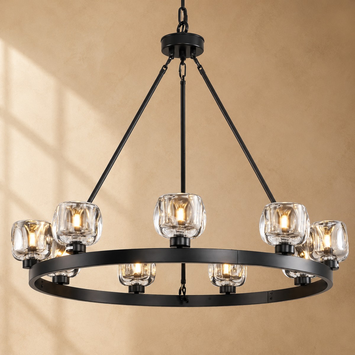 Wagon Wheel Crystal Round Chandelier - XYlight