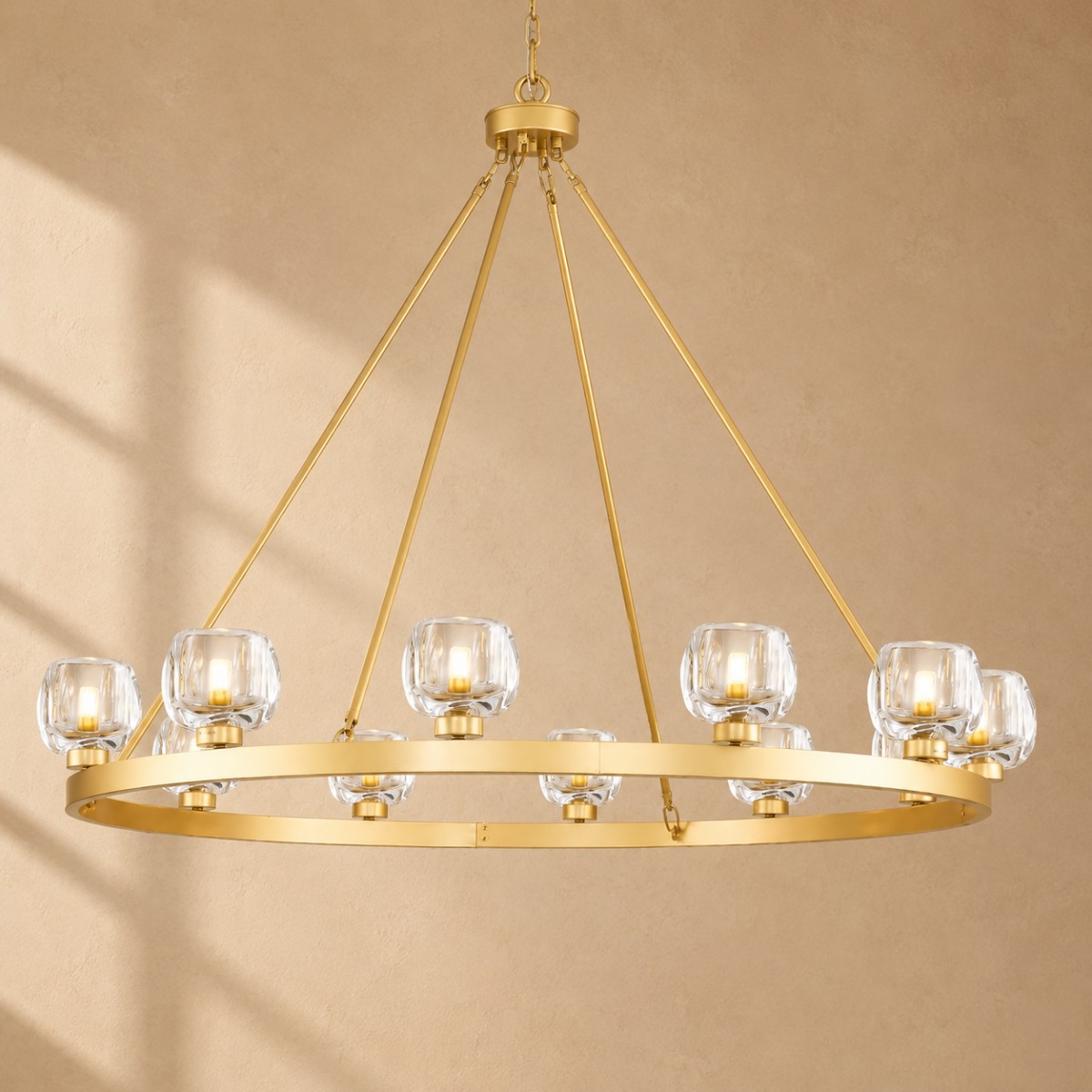 Wagon Wheel Crystal Round Chandelier - XYlight