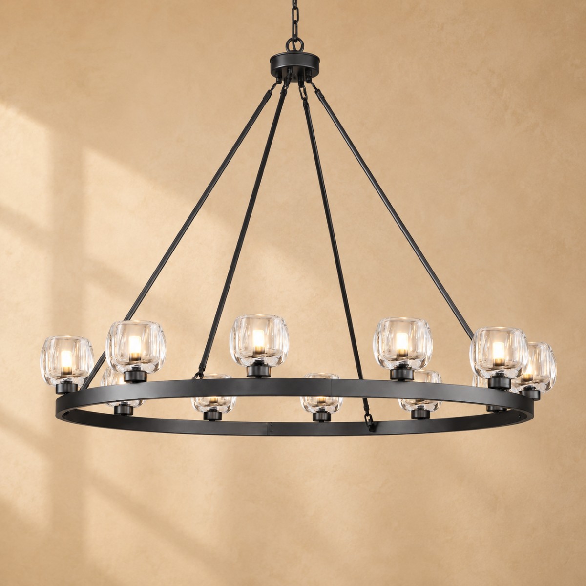 Wagon Wheel Crystal Round Chandelier - XYlight