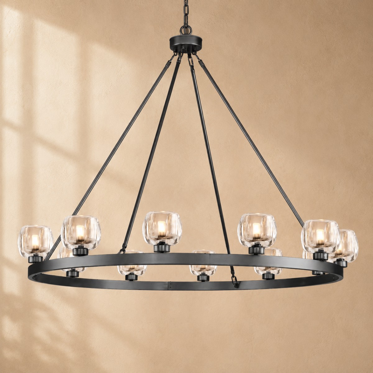 Wagon Wheel Crystal Round Chandelier - XYlight