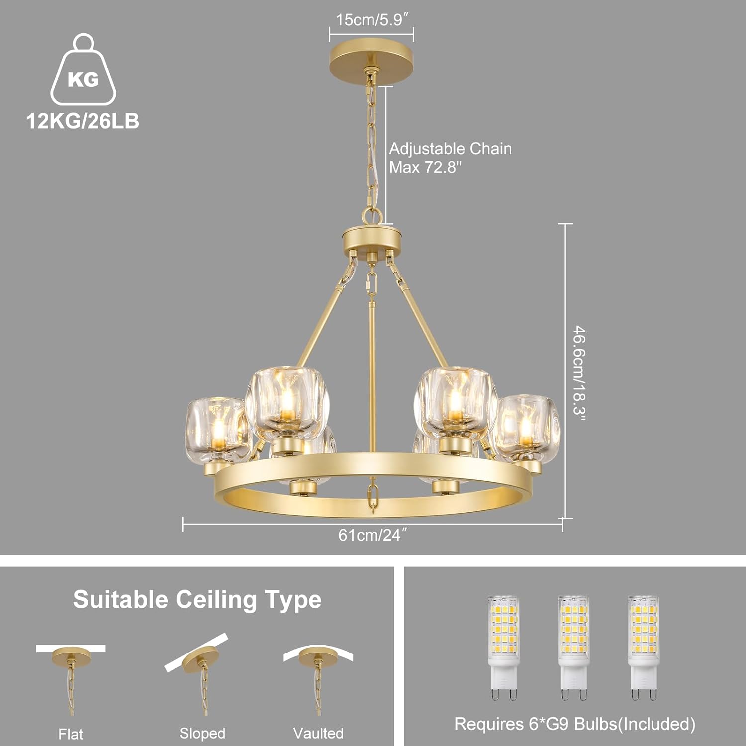 Wagon Wheel Crystal Round Chandelier - XYlight