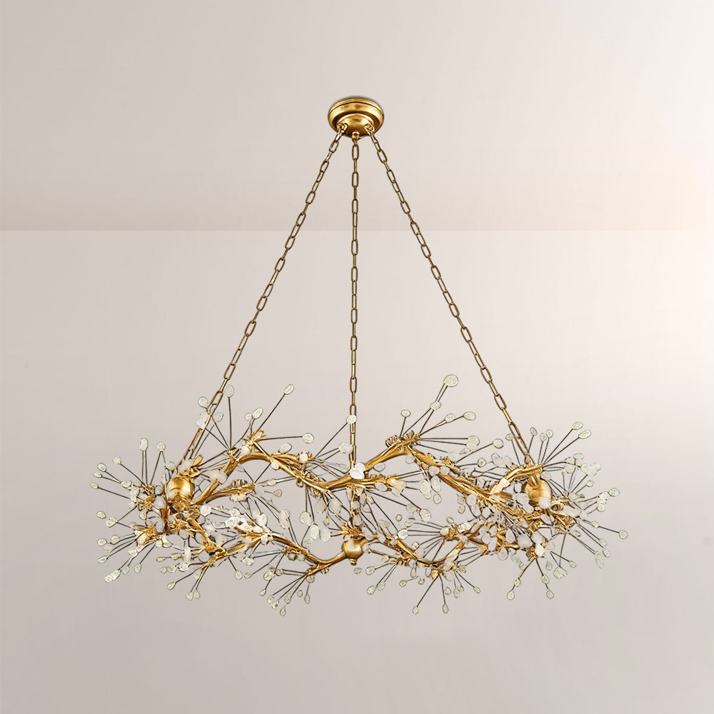 Waving Twelve-Light Quartz Chandelier - XYlight