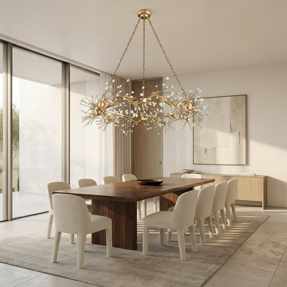 Waving Twelve-Light Quartz Chandelier - XYlight