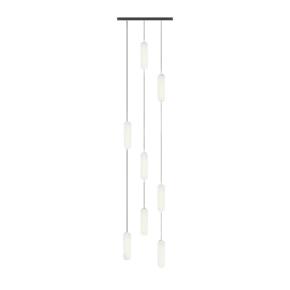 White Long Tube Multi Light Staircase Chandelier - XYlight
