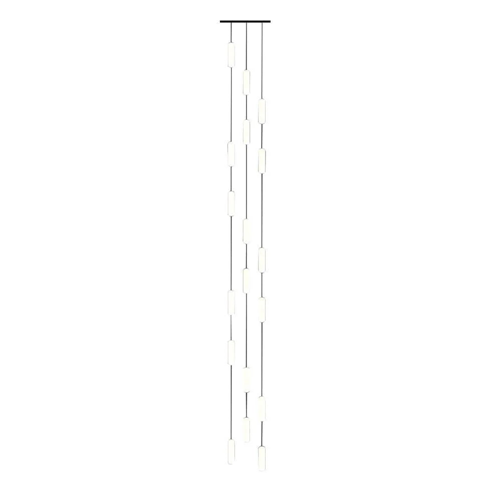 White Long Tube Multi Light Staircase Chandelier - XYlight