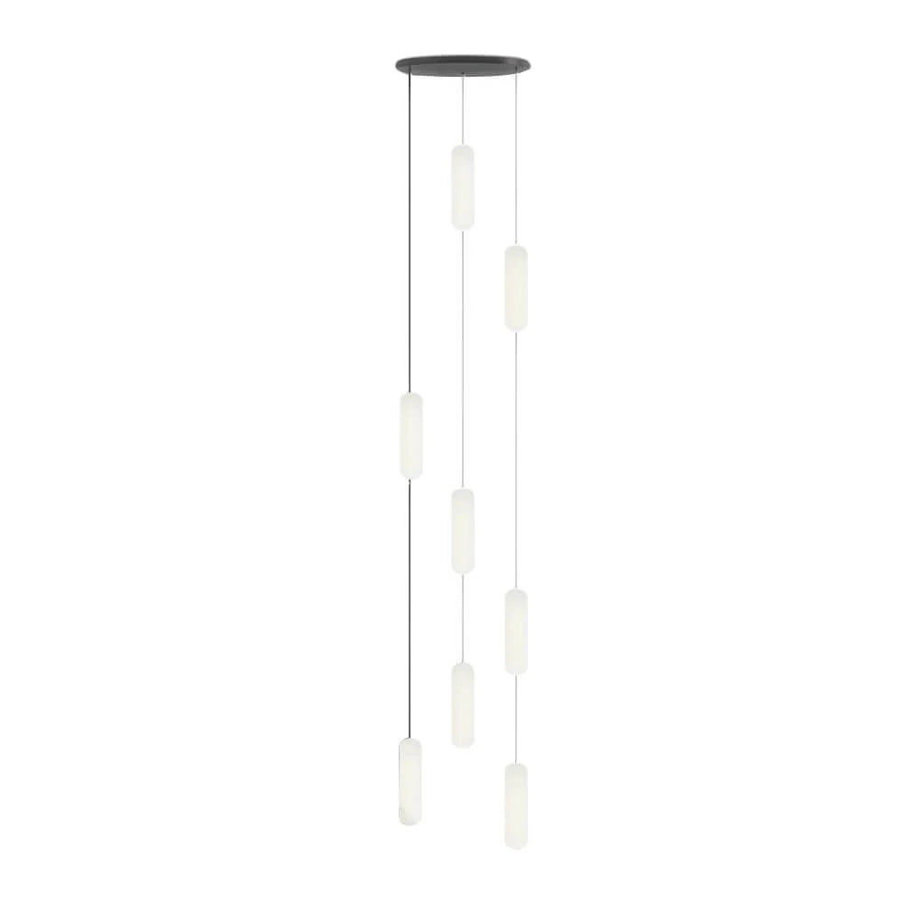 White Long Tube Multi Light Staircase Chandelier - XYlight