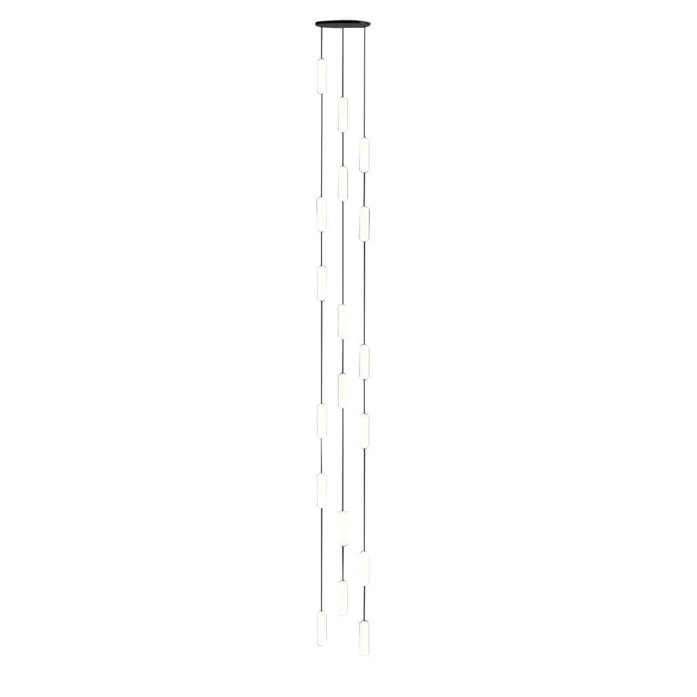 White Long Tube Multi Light Staircase Chandelier - XYlight