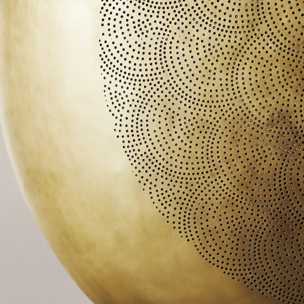 Zara Perforated Brass Orb Pendant - XYlight